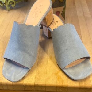 Kate Spade Blue Suede Mules